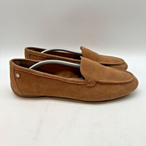Hush Puppies Ozzie Bounce Slip-On Driving Loafer Women 10M Tan Suede Comfortcore